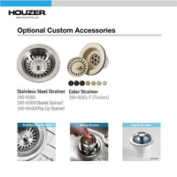 Thumbnail for Houzer Platus 18 inch Fireclay Undermount Single Bowl Bar Sink