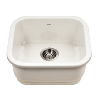 Thumbnail for Houzer Platus 18 inch Fireclay Undermount Single Bowl Bar Sink