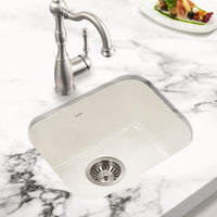 Thumbnail for Houzer Platus 18 inch Fireclay Undermount Single Bowl Bar Sink
