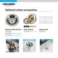 Thumbnail for Houzer Platus White Fireclay Apron Front Farmhouse Single Bowl Kitchen Sink