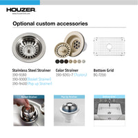 Thumbnail for Houzer Platus White Fireclay Apron Front Farmhouse Single Bowl Kitchen Sink
