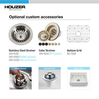 Thumbnail for Houzer Platus White Fireclay Apron Front Farmhouse Single Bowl Kitchen Sink