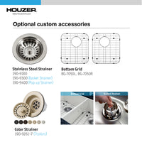 Thumbnail for Houzer Platus 32 inch White Fireclay Undermount 50/50 Double Bowl Kitchen Sink