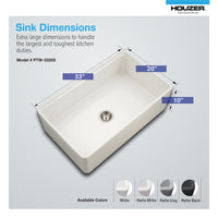 Thumbnail for Houzer Aspire 33 inch Fireclay Farmhouse Apron Front Single Bowl Workstation with Accessories