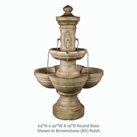 Thumbnail for Ponticello Courtyard Outdoor Fountain with Concrete Spout and Elegant Brownstone Finish