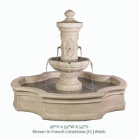 Thumbnail for Ravello Monaco Pond Fountain with Copper Spouts in Limestone Finish