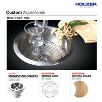 Thumbnail for Houzer Hospitality 18 inch Stainless Steel Drop-in Topmount Round Bar and Prep Sink