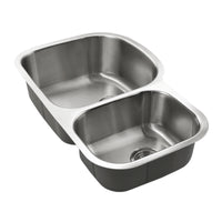 Thumbnail for Houzer Eston Stainless Steel Undermount Double Small Bowl Offset Kitchen Sink, Nested 20-Pack