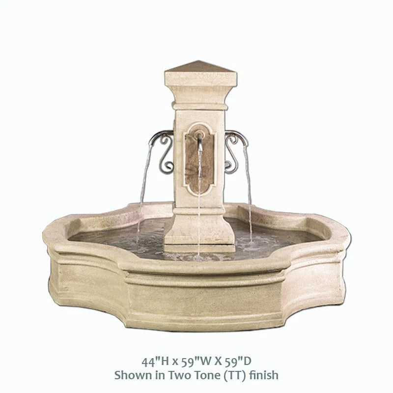 San Pietro Monaco Pond Fountain with Rustic Iron Spouts and Two-Tone Finish – A Majestic Outdoor Centerpiece of Classic Elegance