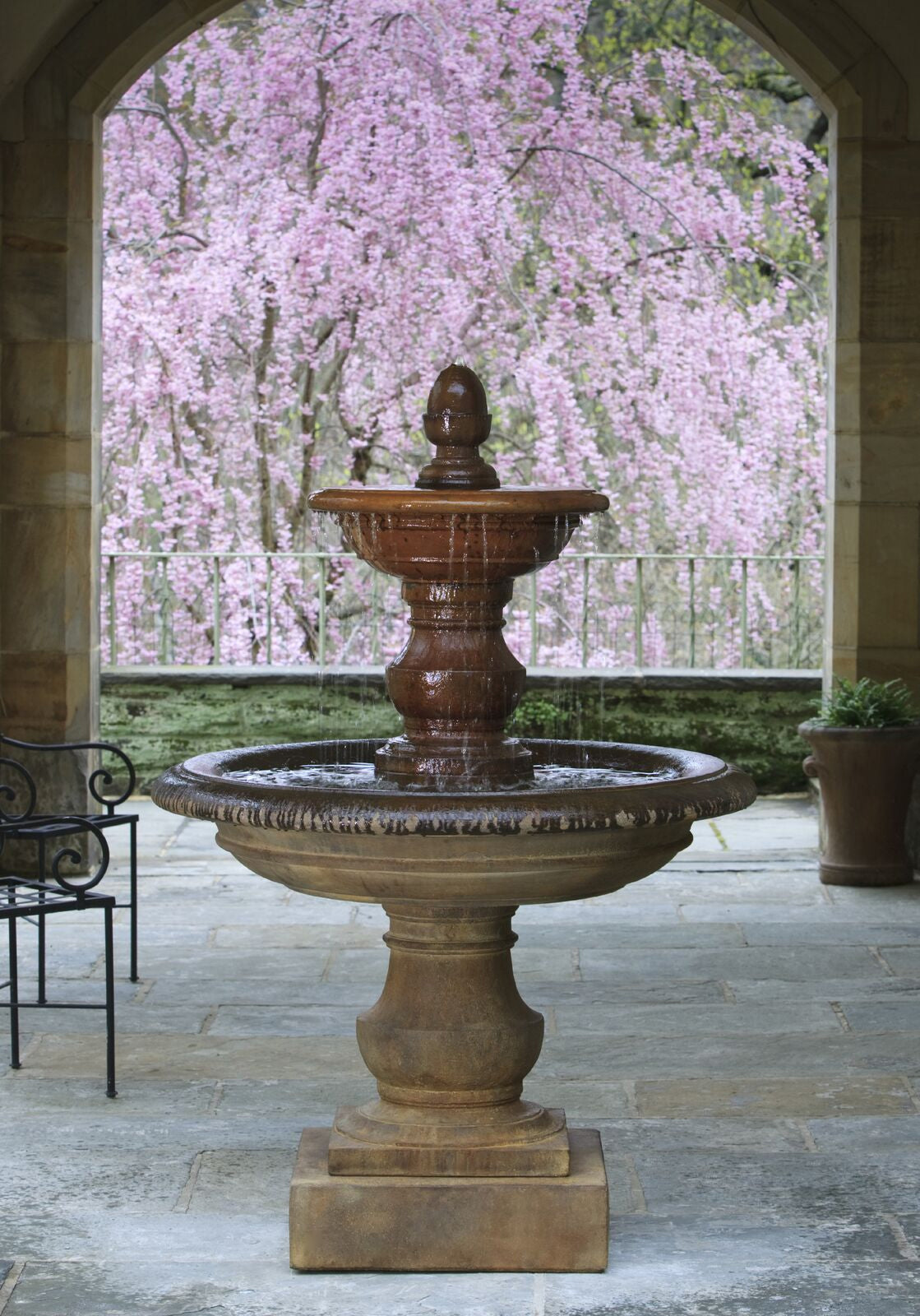 San Pietro Tiered Cast Stone Fountain – Pietra Nuova Finish
