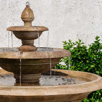 Thumbnail for Savannah Tiered Cast Stone Fountain – Aged Limestone Finish