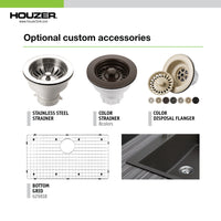 Thumbnail for Houzer Quartztone 33 inch Granite Composite Undermount Single Bowl Kitchen Sink