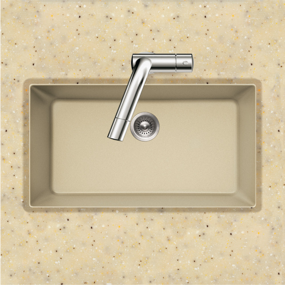Houzer Quartztone 33 inch Granite Composite Undermount Single Bowl Kitchen Sink