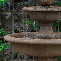 Thumbnail for Wiltshire Tiered Cast Stone Fountain – Aged Limestone Finish