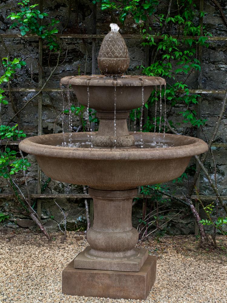 Wiltshire Tiered Cast Stone Fountain – Aged Limestone Finish
