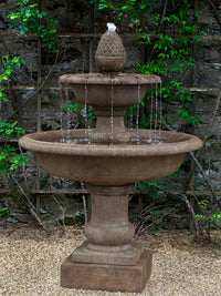 Thumbnail for Wiltshire Tiered Cast Stone Fountain – Aged Limestone Finish