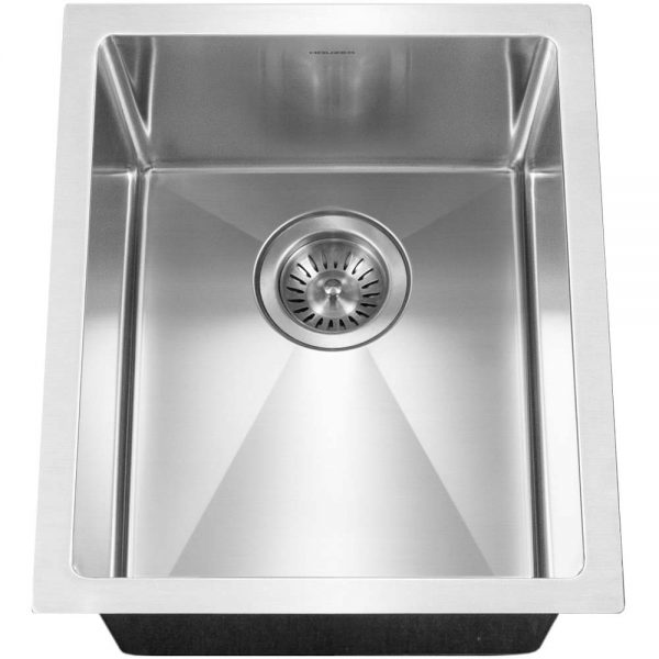 Houzer Savoir Stainless Steel Undermount Bowl Bar/Prep Kitchen Sink with Strainer &amp; Grid