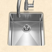 Thumbnail for Houzer Savoir Stainless Steel Undermount Bowl Bar/Prep Kitchen Sink with Strainer & Grid