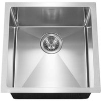 Thumbnail for Houzer Savoir Stainless Steel Undermount Bowl Bar/Prep Kitchen Sink with Strainer & Grid