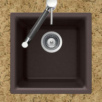 Thumbnail for Houzer Quartztone 16 inch Granite Composite Dual Mount Topmount or Undermount Single Bowl Bar Sink