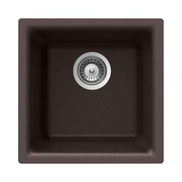 Houzer Quartztone 16 inch Granite Composite Dual Mount Topmount or Undermount Single Bowl Bar Sink