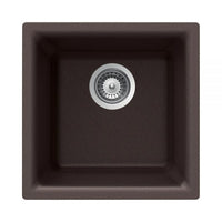 Thumbnail for Houzer Quartztone 16 inch Granite Composite Dual Mount Topmount or Undermount Single Bowl Bar Sink