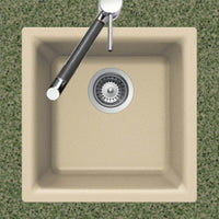 Thumbnail for Houzer Quartztone 16 inch Granite Composite Dual Mount Topmount or Undermount Single Bowl Bar Sink