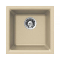 Thumbnail for Houzer Quartztone 16 inch Granite Composite Dual Mount Topmount or Undermount Single Bowl Bar Sink
