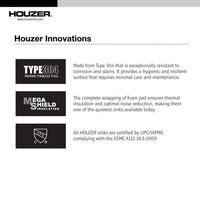 Thumbnail for Houzer Epicure 30 inch Apron Front Farmhouse Single Bowl Kitchen Sink with Strainer & Grid