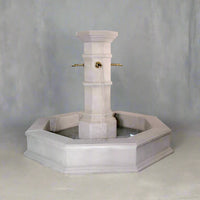 Thumbnail for Octavius Outdoor Concrete Column Fountain – Plumbed for Pond with Rustic Spouts
