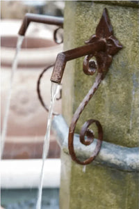 Thumbnail for Octavius Outdoor Concrete Column Fountain – Plumbed for Pond with Rustic Spouts