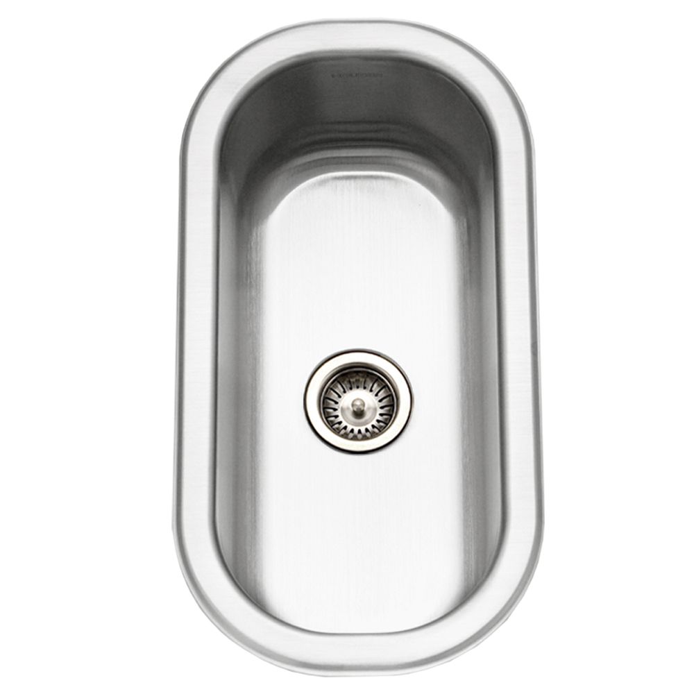 Houzer Club 10 inch Stainless Steel Undermount Compact Bar and Prep Sink with Strainer & Bottom Grid