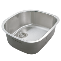 Thumbnail for Houzer Eston 24 inch Stainless Steel Undermount Single D Bowl Kitchen Sink with Strainer & Bottom Grid
