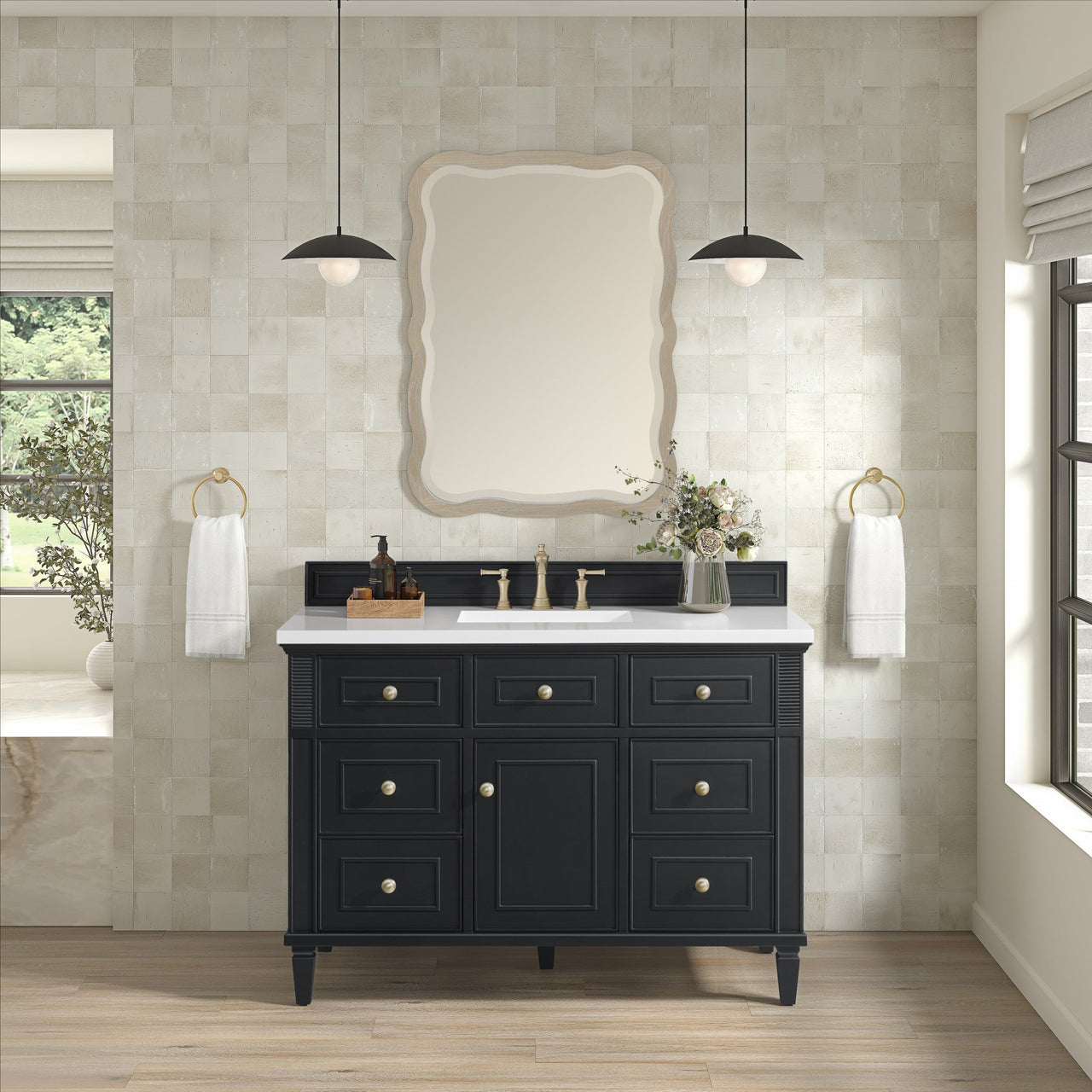 James Martin Rowyn Wavy 28" Mirror - Luxe Bathroom Vanities