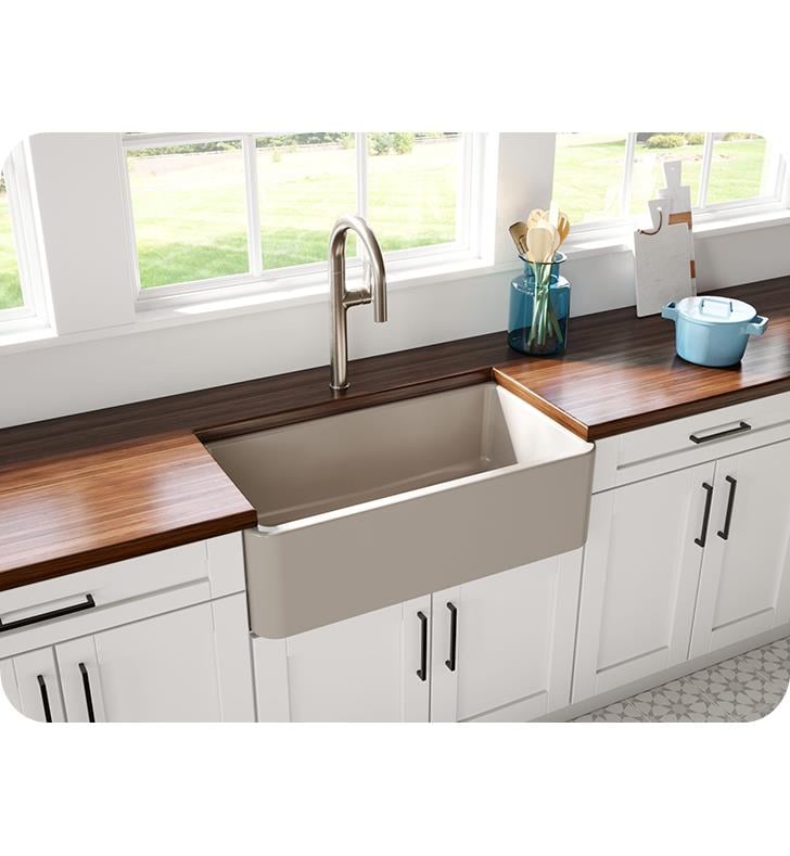 LaToscana 33" Single Bowl Reversible Fireclay Farmhouse Kitchen Sink