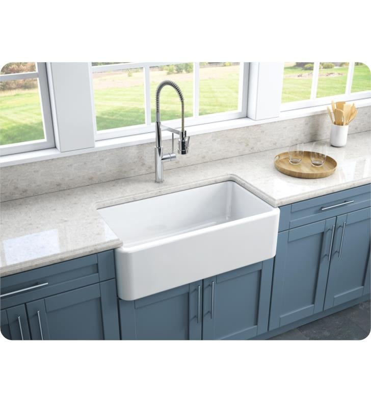 LaToscana 33" Single Bowl Reversible Fireclay Farmhouse Kitchen Sink