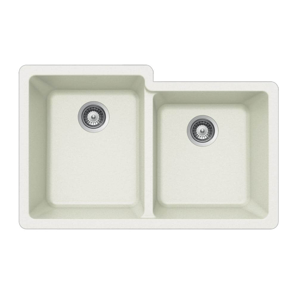 Houzer Quartztone 33 inch Slate Granite Composite Undermount 60/40 Double Bowl Kitchen Sink