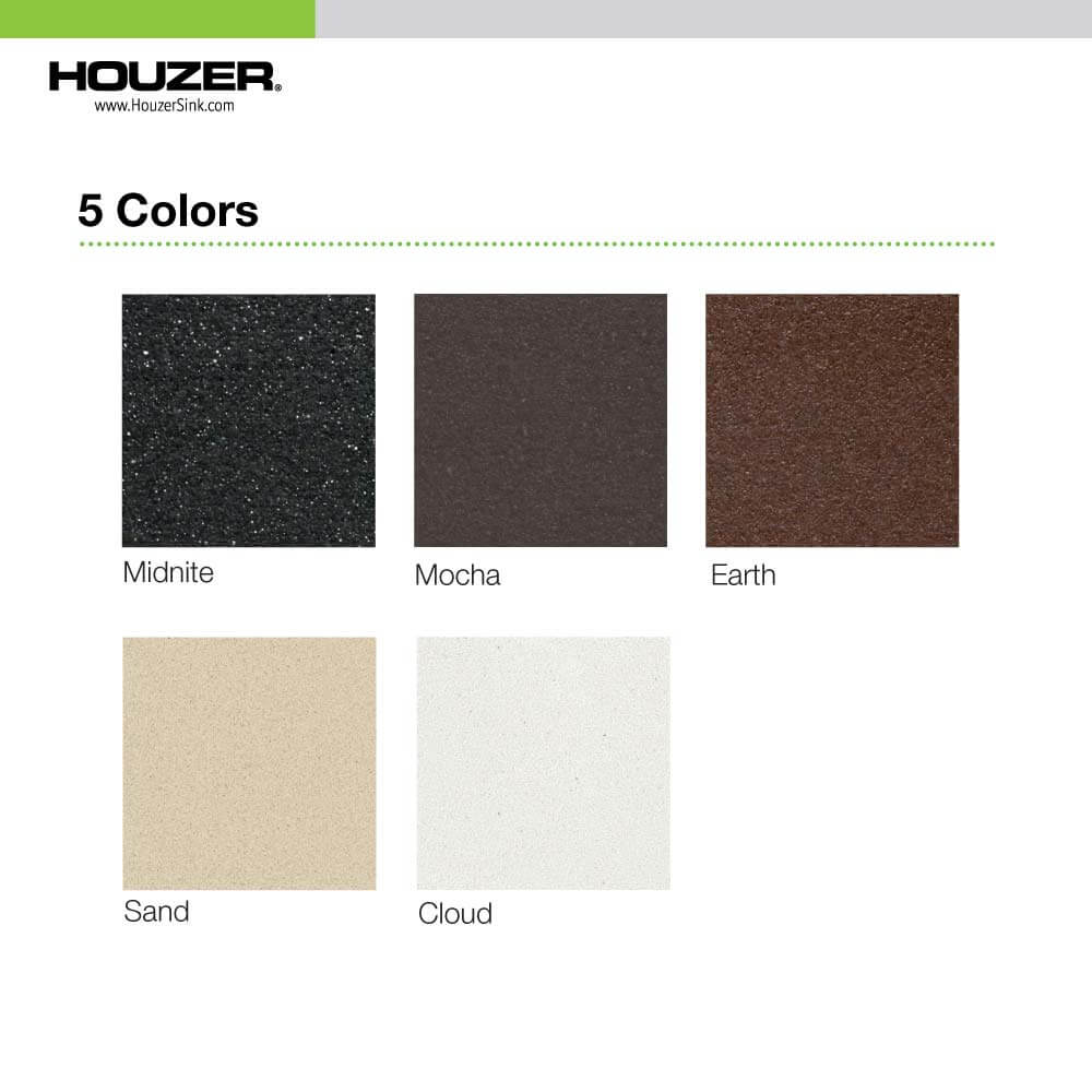 Houzer Quartztone 33 inch Slate Granite Composite Undermount 60/40 Double Bowl Kitchen Sink
