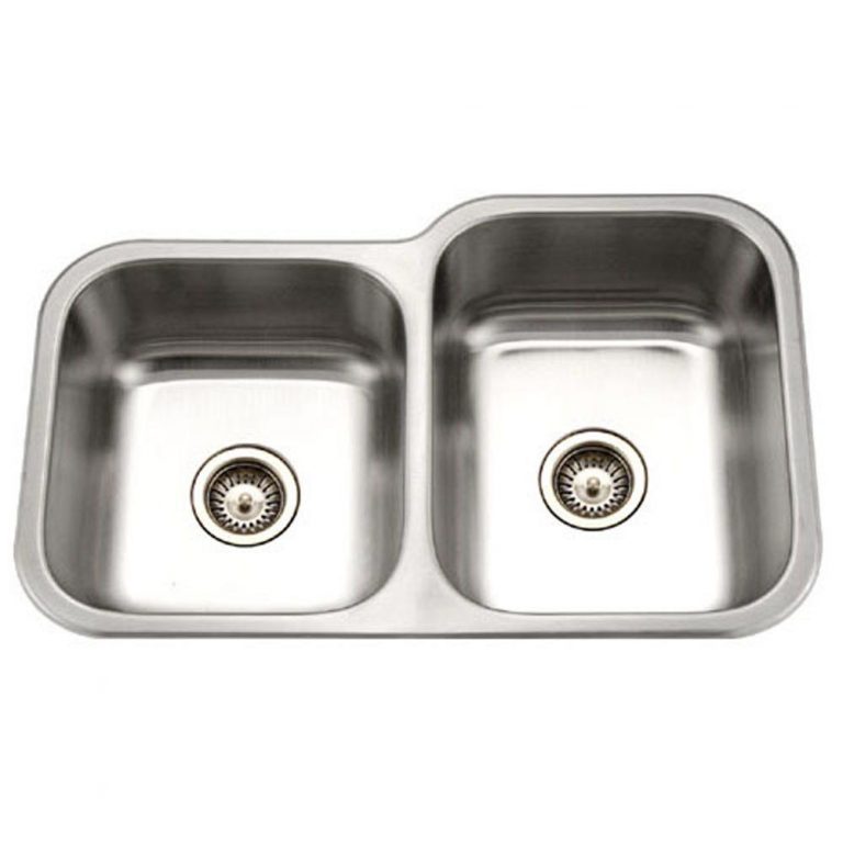 Houzer Medallion 32" Stainless Steel Undermount 60/40 Double Bowl Kitchen Sink with Small Bowl, Nested 20-Pack