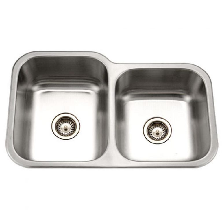 Houzer Medallion 32" Stainless Steel Undermount 60/40 Double Bowl Kitchen Sink with Small Bowl, Nested 20-Pack
