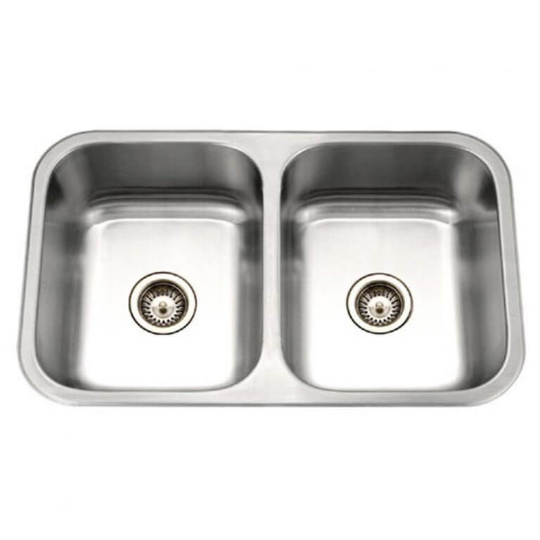 Houzer Medallion Gourmet 31 inch Stainless Steel Undermount 50/50 Double Bowl Kitchen Sink, Nested 20-Pack