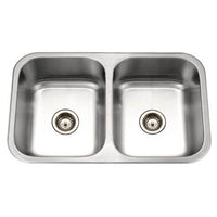 Thumbnail for Houzer Medallion Gourmet 31 inch Stainless Steel Undermount 50/50 Double Bowl Kitchen Sink, Nested 20-Pack