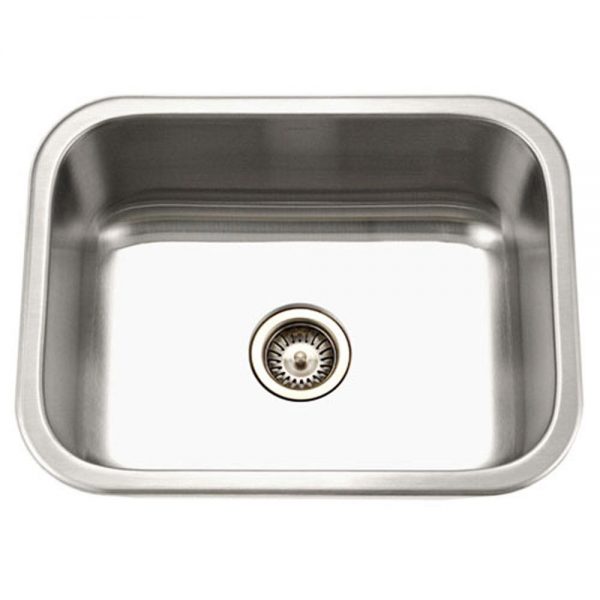 Houzer Medallion Classic 23 inch Stainless Steel Undermount Single Bowl Kitchen Sink with Strainer& Grid