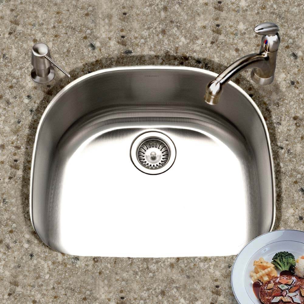 Houzer Medallion Designer Series Stainless Steel Undermount Single D-Bowl Kitchen Sink – Nested 20-Pack