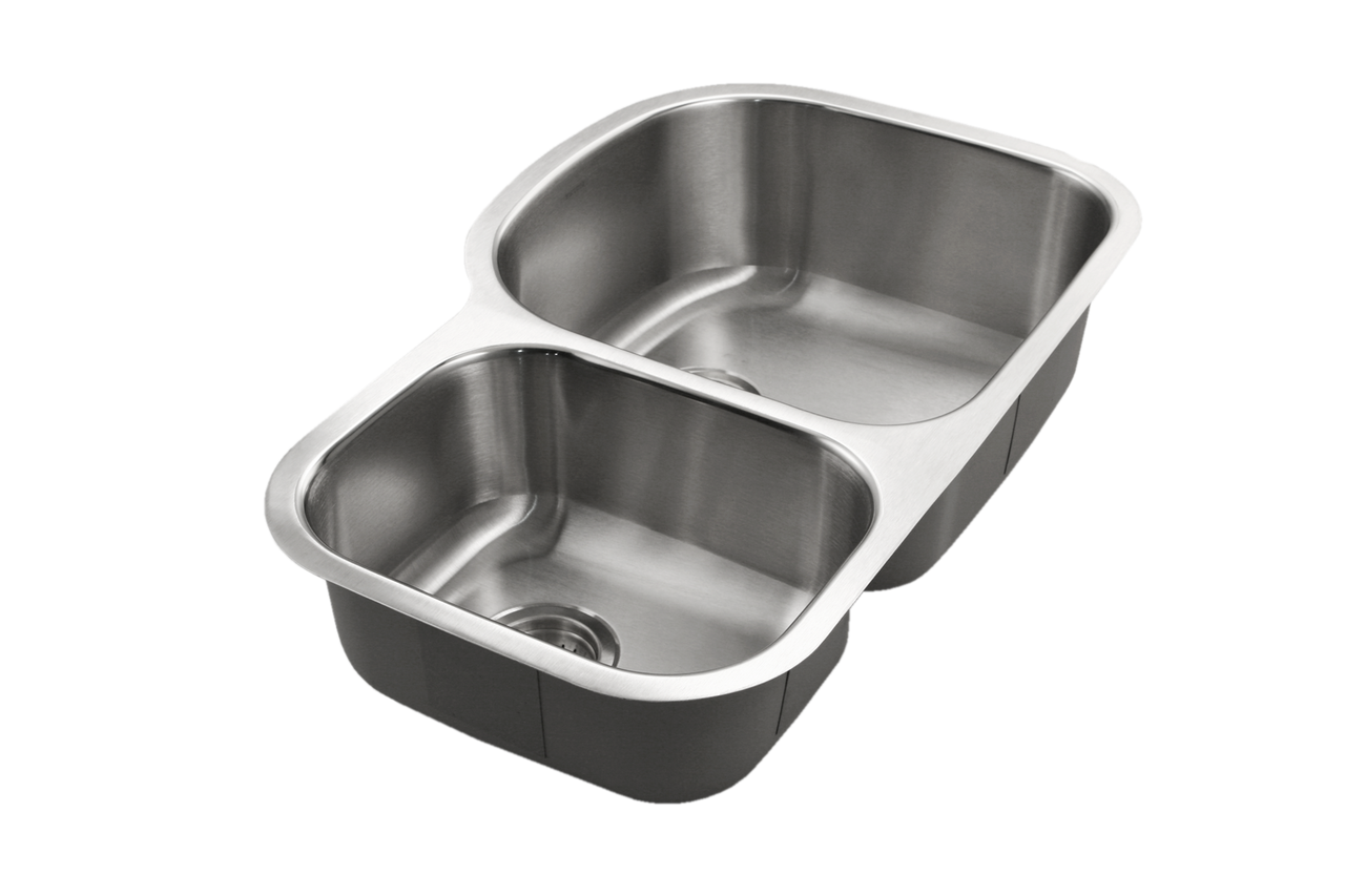 Houzer Eston Stainless Steel Undermount Double Small Bowl Offset Kitchen Sink, Nested 20-Pack