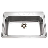 Thumbnail for Houzer Premier 33 inch Stainless Steel Drop-in Topmount Single Bowl Kitchen Sink, Nested 20-Pack