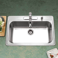 Thumbnail for Houzer Premier 33 inch Stainless Steel Drop-in Topmount Single Bowl Kitchen Sink, Nested 20-Pack