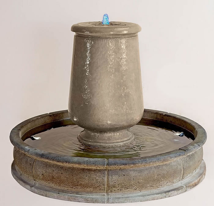 Planum Urna Outdoor Fountain – Modern Elegance in Cast Stone