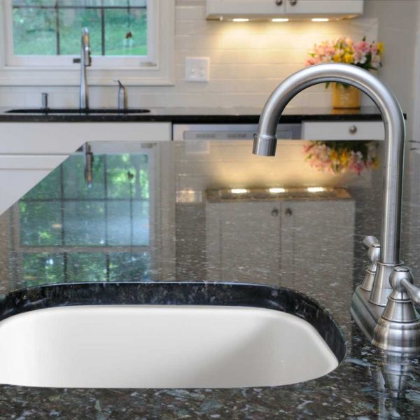 Houzer Platus White Fireclay Square Undermount Single Bowl Bar Sink