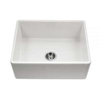 Thumbnail for Houzer Platus White Fireclay Apron Front Farmhouse Single Bowl Kitchen Sink
